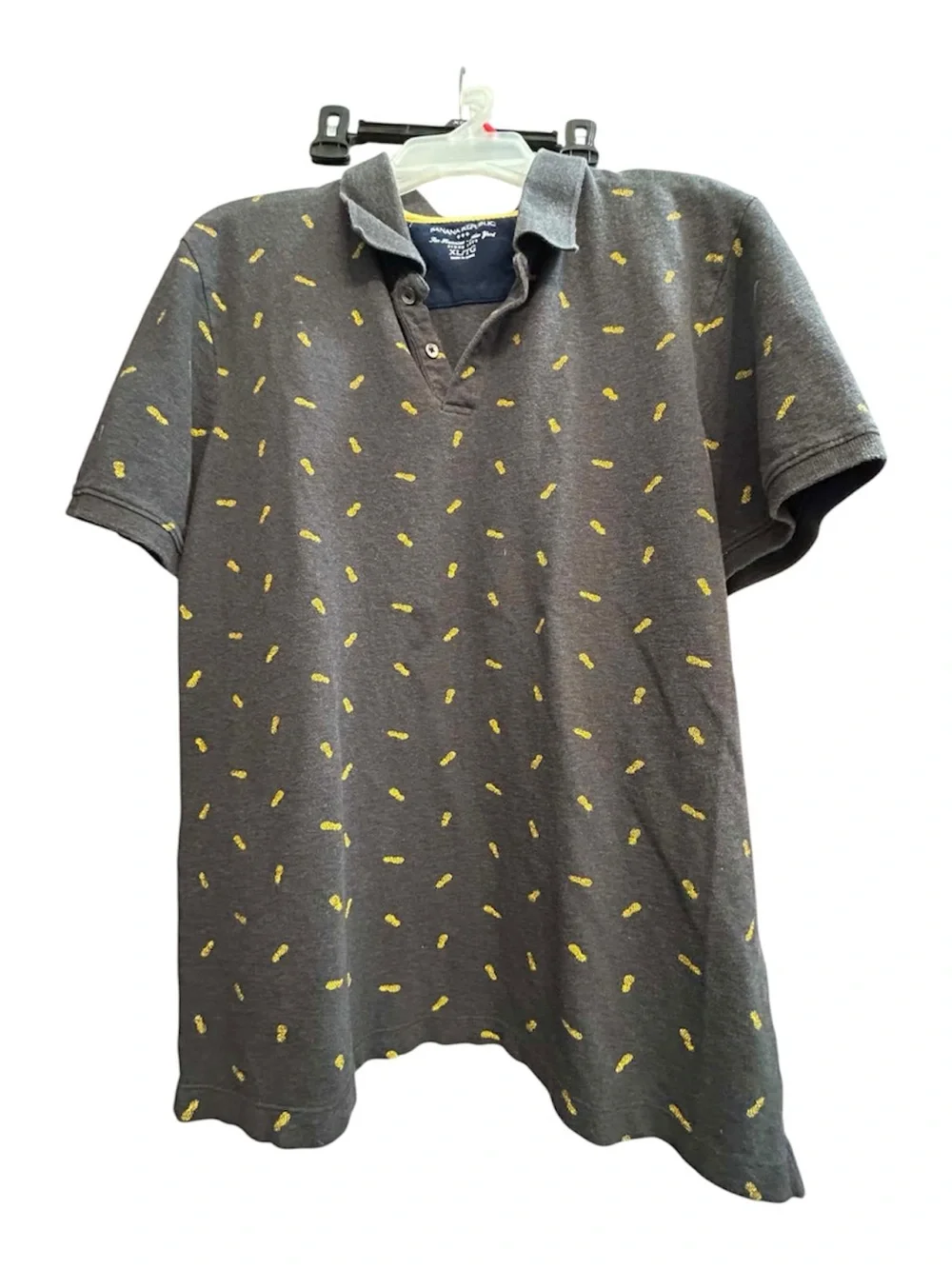 Banana Republic Men's Short Sleeve Polo Pineapple Shirt